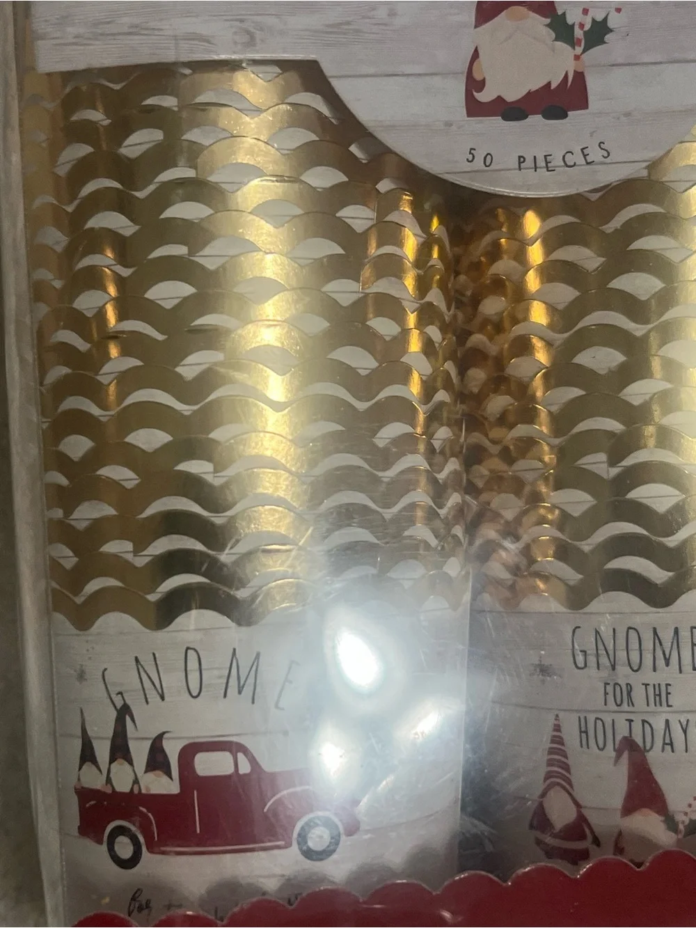My Mind's Eye Gold Foil Baking Cups - Holiday Gnome